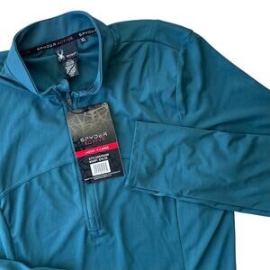 Spyder Women 1/4 Zip Polyester Activewear Top Dark Green XL NWT Baselayer